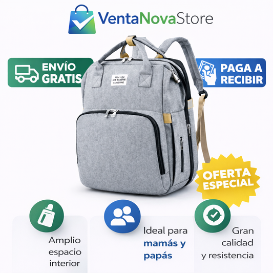 Mochila Pañalera de Maternidad 3 en 1 – Cuna y Mudador Portátil